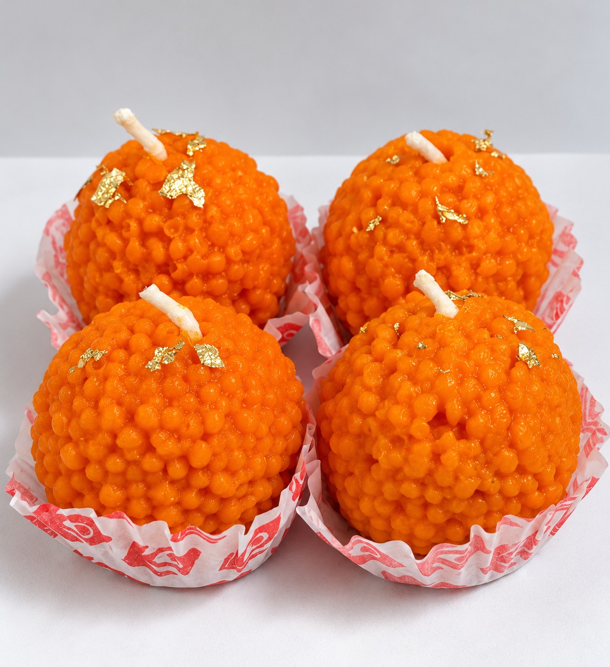 Orange Motichoor Ladoo Candle